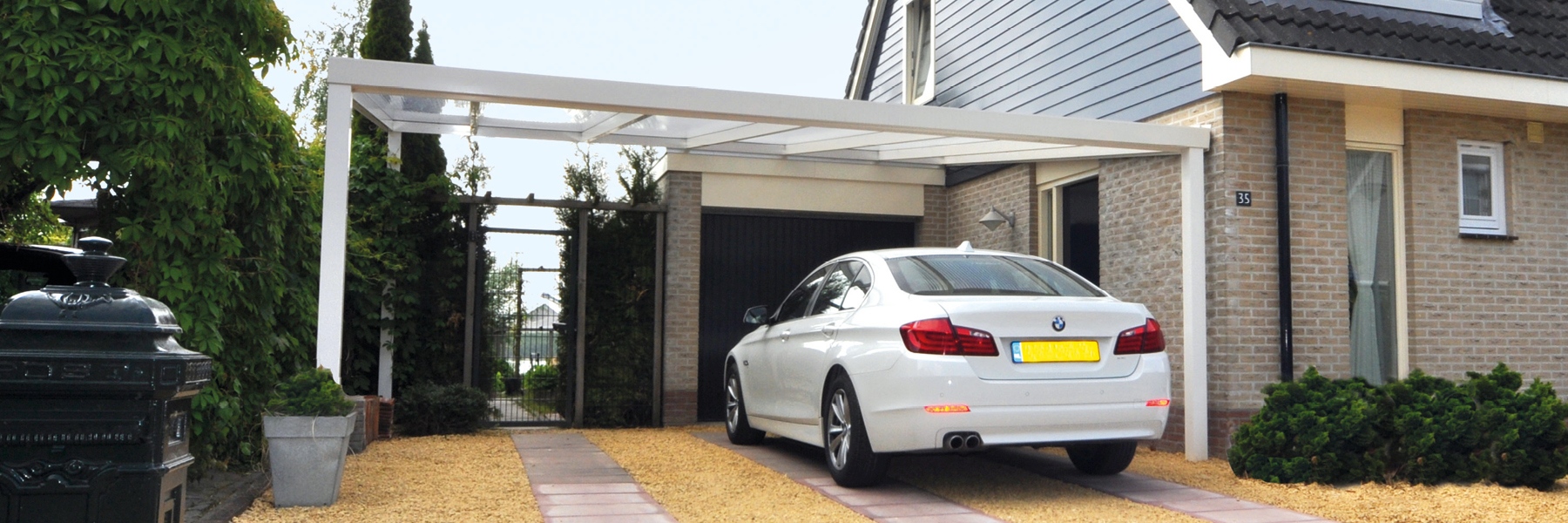 carport vlak wit